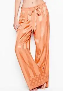 Victoria’s Secret Orange Rust Wide Leg Satin Lounge Pants Sz.S NWT