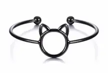 Black Cat Cuff Bracelet