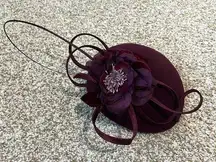 Josette Fascinator Hat - Derby Hat/Tea Party Hat in Maroon