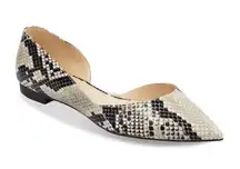 MARC FISHER Anny 3 Flat Snake Skin Slide Ballet Pointed Shoes Womens 6.5