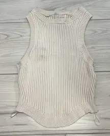 La hearts pacsun crème/white halter knit tank top Size small