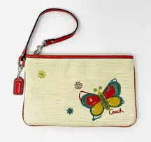 Coach Vintage Straw Butterfly Wristlet