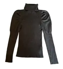 Anthropologie‎ Cecilia Puffer Sleeve Ribbed Turtleneck Sweater S