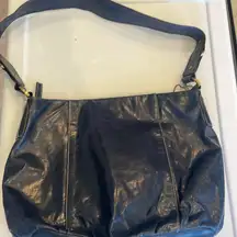 Navy blue super neutral ladies shoulder bag faux leather medium size