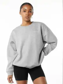 Alphalete Women’s Oversized Classic Crew Sweatshirt Gray Size Medium
