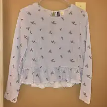 Peplum Floral Stripe Long Sleeve 2