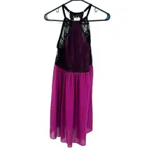 Torrid Size 1 Dress Black Pink Sleeveless Lace Mesh Sheer Front Prom‎ Party NWT