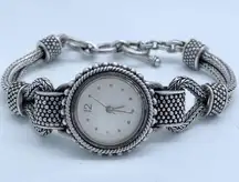 Vintage 925 STERLING SILVER women 56 grames WATCH Bali Indonesia Quartz runs