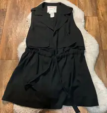 Anthropologie Cartonnier Vest Blazer Size Medium Tie Waist with Pockets Black
