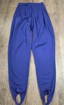 Trend Basic 1980s Blue/Purple Stretchy Stirrup Pants Vintage Women's Medium