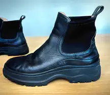 Madewell Dani Chelsea Black Leather Lugsole Ankle Platform Boots Sz 8.5