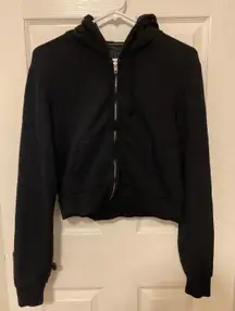 Black Zip Up Hooded Jacket