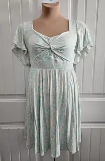 Torrid Super Soft Knit Twist Front Skater Dress Sz 0 US 12 Pockets High Waist