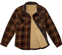 NWT 🎁 Unisex Sherpa Lined flannel Shacket Shirt Jacket
