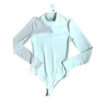 NWT Abercrombie & Fitch Asymmetrical Mesh Mock Neck Long Sleeved Bodysuit small