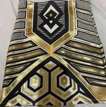 Moon collection, Aztec, print, gold, and black pattern skirt