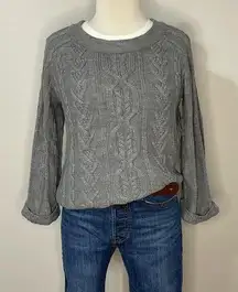 Coldwater Creek Gray Cable Knit Crewneck Sweater Size XS