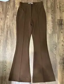 Brown Bell-bottom Flare Slacks