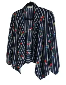 Jon&Anna Woman’s Floral Striped Open Front Cardigan size medium