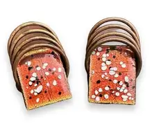 Matisse Vintage Copper Enamel Clip on Earrings