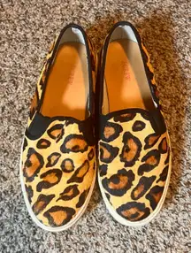 J.Crew Leopard Print Pony Hair Slip On Sneakers Casual Shoes Size 7‎