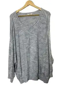 Terra & Sky Blue Open Knit Long Sleeve Sweater Women's Size 3X 24W-26W