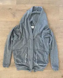 wilfred aritzia gray studded zip up hoodie jacket