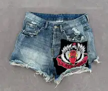 Zara guns n roses size 24 distressed shorts