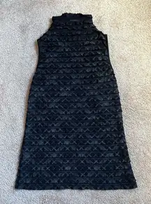 JTB Black Semi Sheer Mock Turtleneck Tunic Top  Size Small