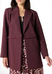 The Drop Elegant Burgundy Women's Convertible Blazer Size L