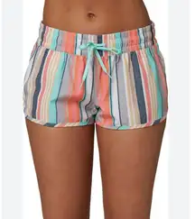 O'Neill Water Resistant Stretch Swim Boardshorts Multi Color Stripe Small Beach