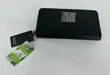 BADGLEY MISCHKA WALLET BLACK New Vegan Leather Large Coin Purse Card‎ Holder