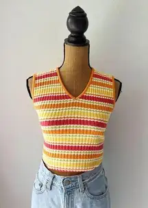 Xhilaration Retro Y2K Stripe Sleeveless Ribbed Tank Top