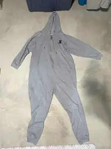 Savage X Fenty Light Gray Zip-Up hoodie one piece jumpsuit