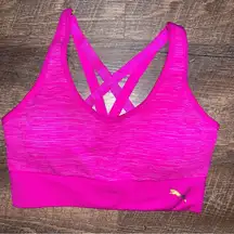 Puma Pink Cross Back Padded Sports Bra Women’s Size Medium
