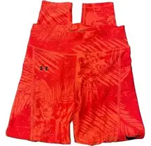 Under Armour FIRE Red Orange Project Rock Capri Leggings Size Small EUC #7067