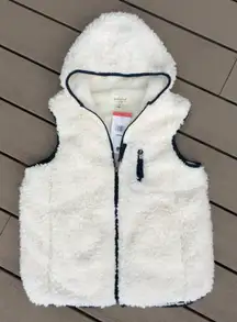 Fluffy Hoodie Jacket Vest Off White  New Womens Medium