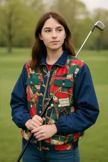 Vintage 90s Golf jacket windbreaker • Mureli Rousso • multicolor • unisex