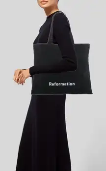 Reformation Black Canvas Medium Size Tote Bag