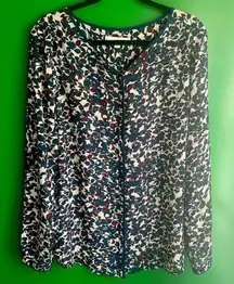 LOFT CLEARANCE‎ Sheer Blouse Large Tall Dressy Work Shirt