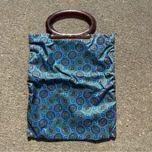 Vintage 60s Lady’s Pride blue paisley convertible handbag