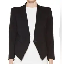 Helmut Helmut Lang Gala Tux Collarless Black Cropped Blazer Single Button Sz P