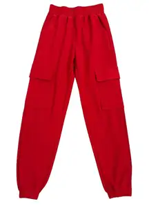 New Mix Red Athletic Sporty Streetwear Cargo Sweatpants Joggers Size Small