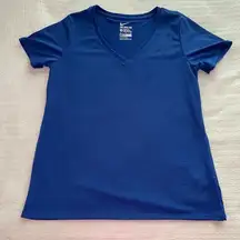 Nike XL  Blue Athletic Cut V-Neck DriFit T-Shirt