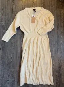 Halogen Nordstrom Cream Sweater Midi Dress