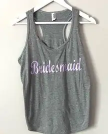 Anvil razor back tank gray Bridesmaid medium