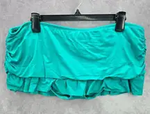 Apt 9 Green Mini Ruffle Stretch Ruched Skort Swimwear Plus 16
