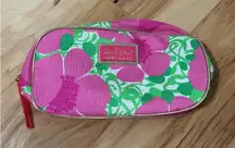 Lilly Pulitzer For Estée Lauder Cosmetic Bag Pink Green Floral Travel Case
