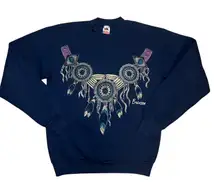 VTG‎ Native American Tribal Art Dreamcatcher Sweatshirt Womens M Nature Crewneck
