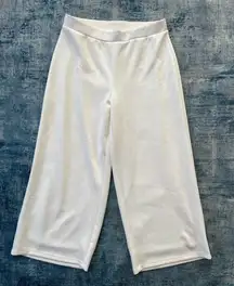 Anne Klein  White Cropped Wide Leg Dress Pants Medium